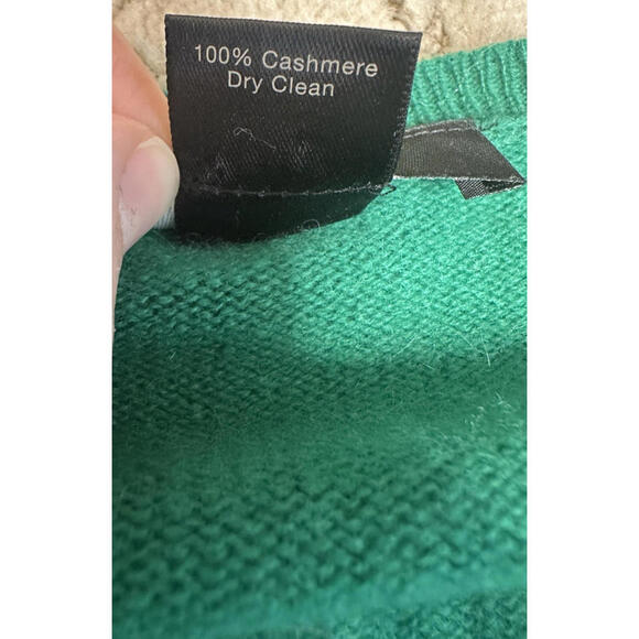 Ann Taylor Cashmere Sweater Womens XL V Neck Soft Jewel Green Pullover Old Money - Picture 6 of 6